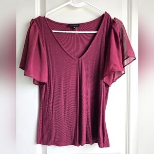 1. State Burgundy V-Neck Top